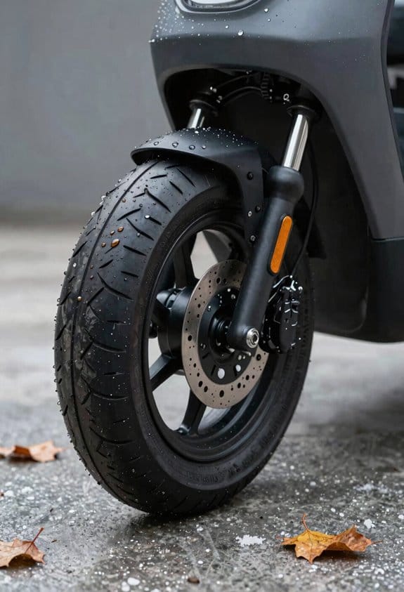 clean wet leaf bike tires