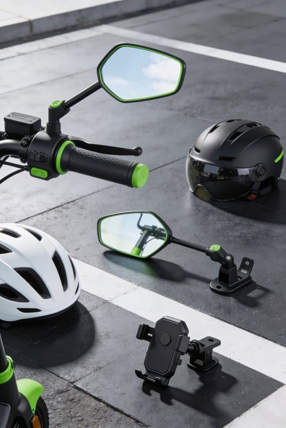 handlebar and helmet mirror comparison