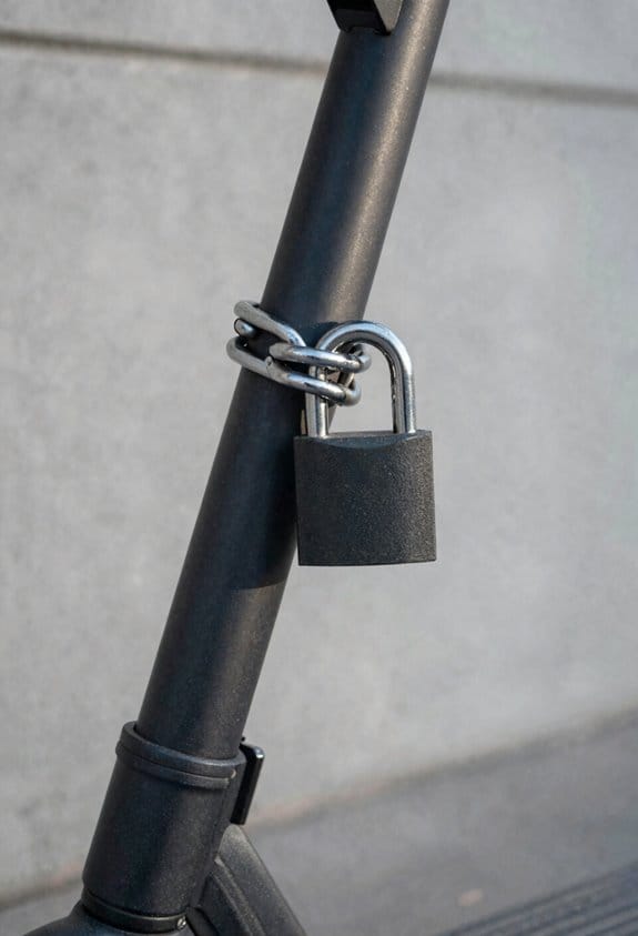 How to Secure an Electric Scooter Outside a Building Without Racks 2 hardened u lock and chain