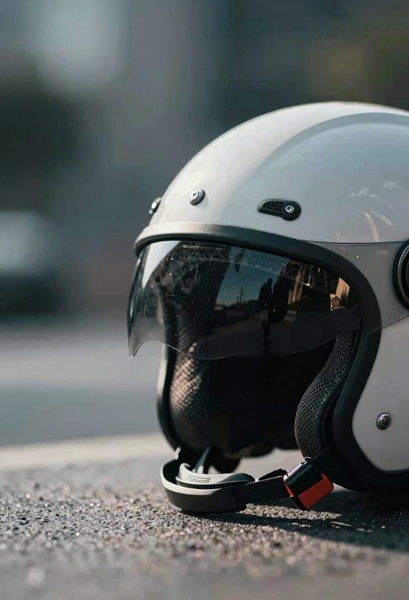 open face helmet exposes chin