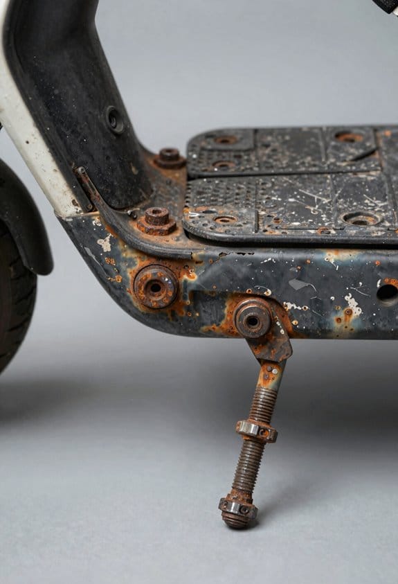 rusty electrical and structural degradation